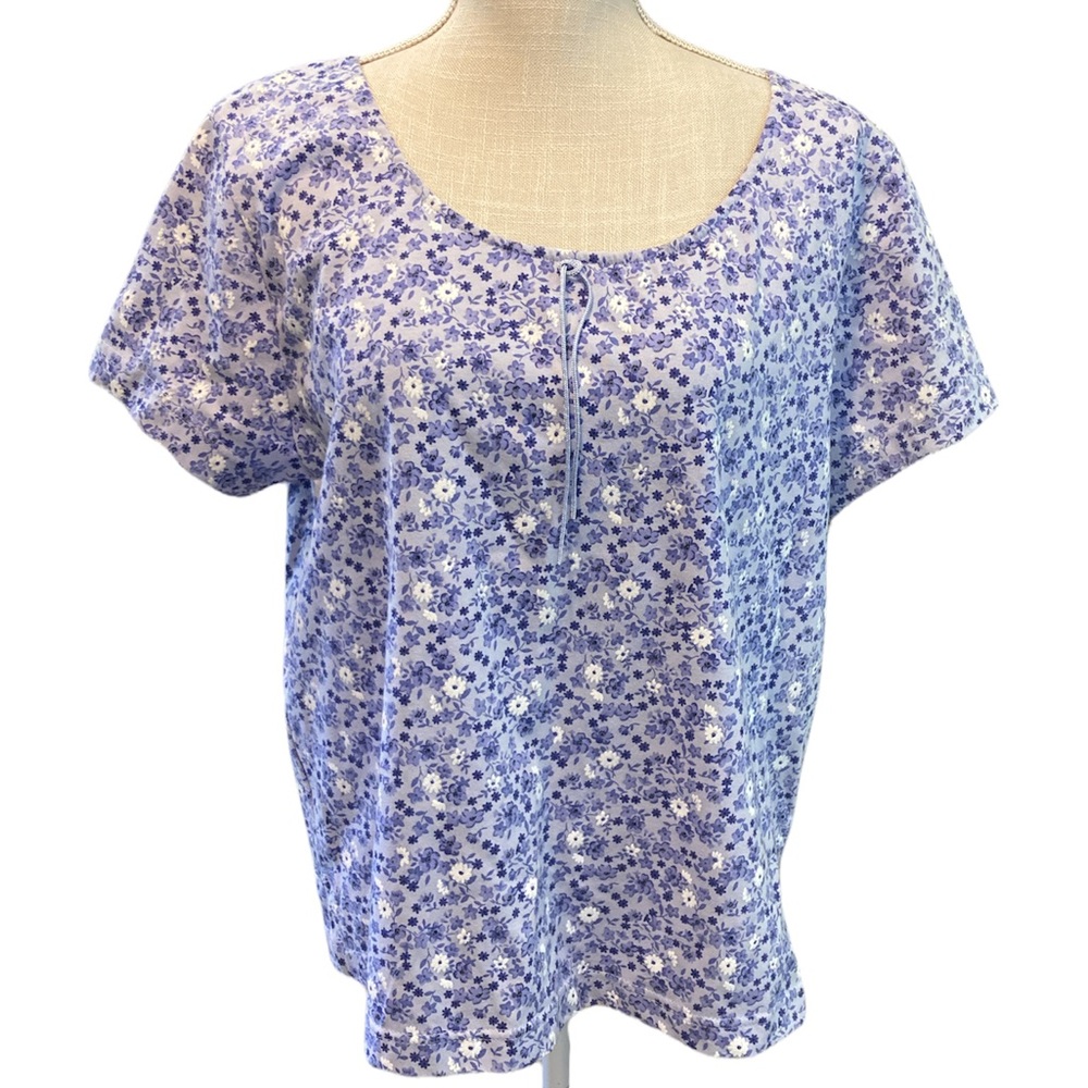 Russ by Liz Claiborne Purple Floral T-shirt